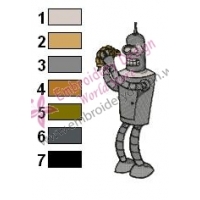 Bender Futurama Embroidery Design 03